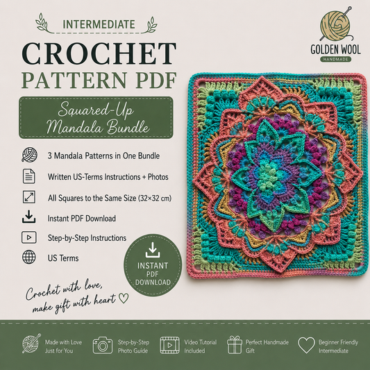 Pattern bundle: Squared UP mandalas - Golden Wool