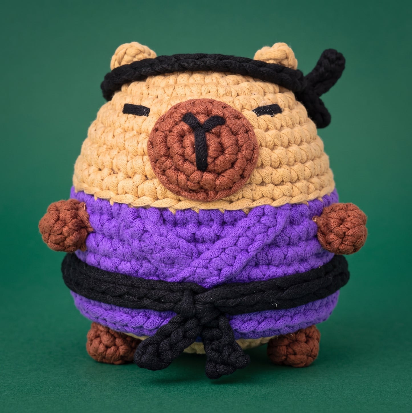 Kai The Ninja Capybara Crochet Kit - Golden Wool