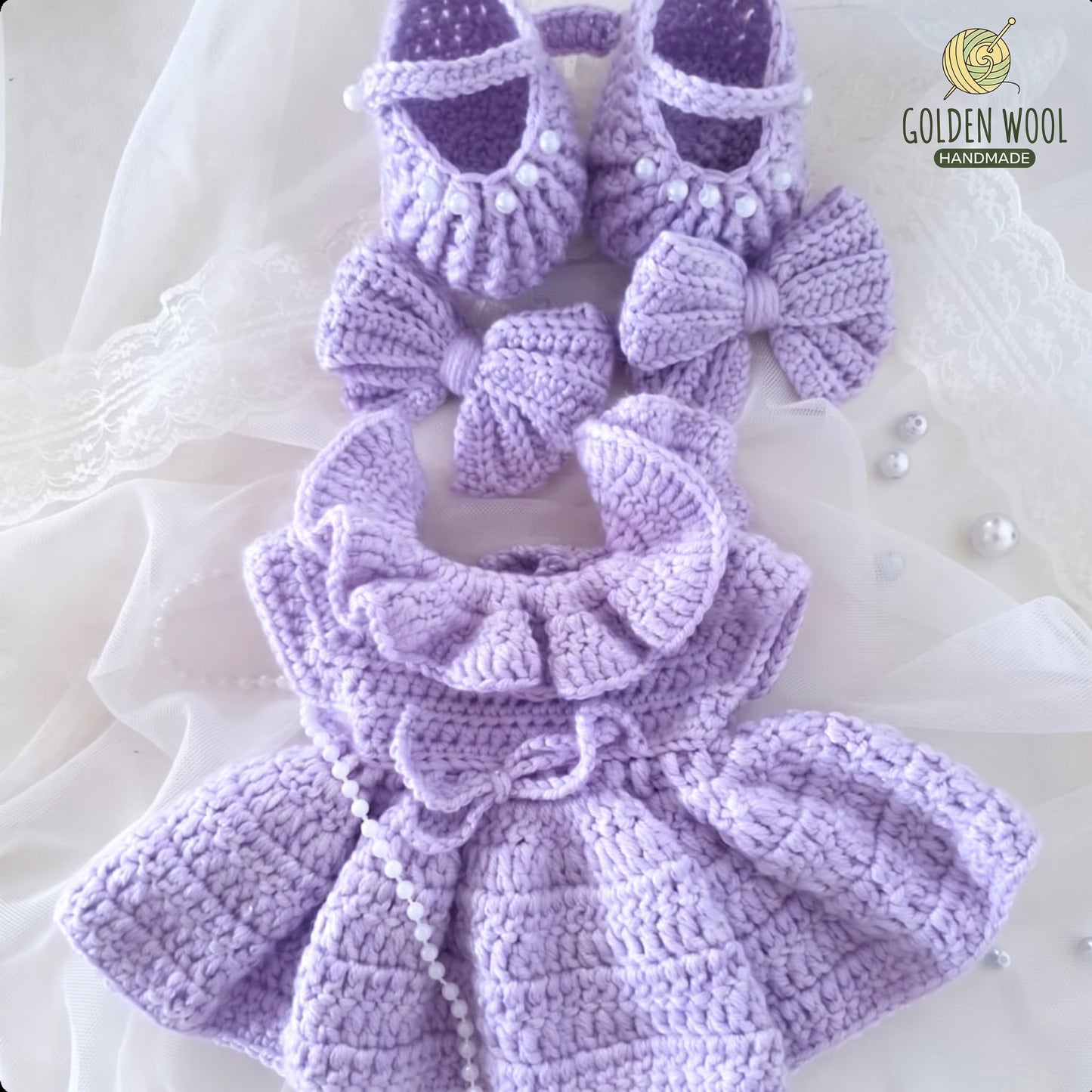 Lavender Bunny Dress Crochet Pattern PDF | Amigurumi Bunny Outfit - Golden Wool