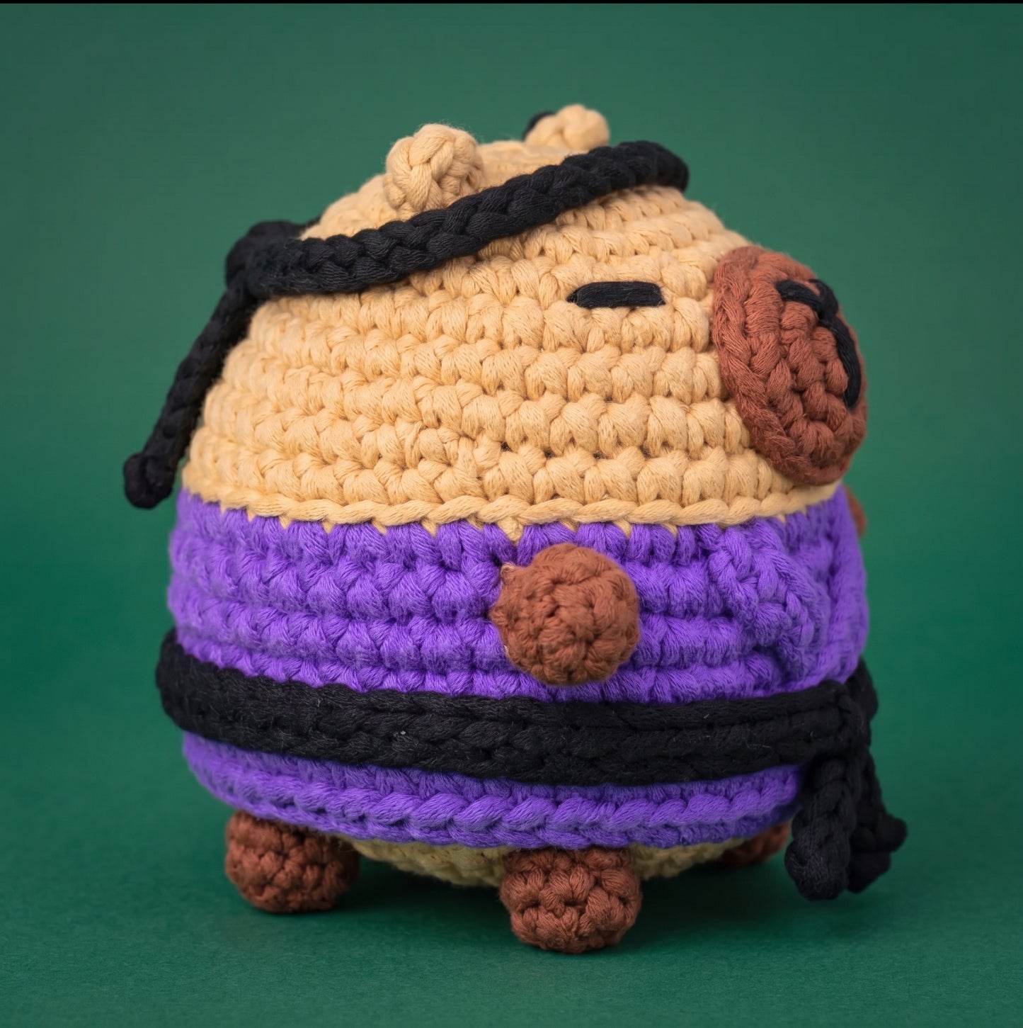 Kai The Ninja Capybara Crochet Kit - Golden Wool