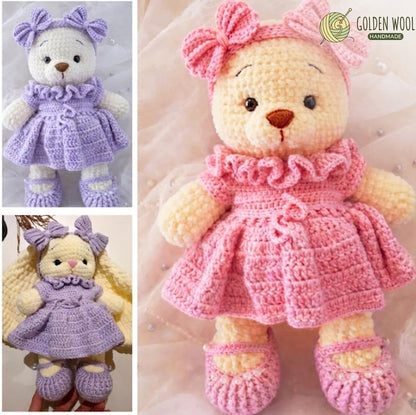 Lavender Bunny Dress Crochet Pattern PDF | Amigurumi Bunny Outfit - Golden Wool