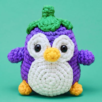 Pogo The Eggplant Penguin Crochet Kit - Golden Wool