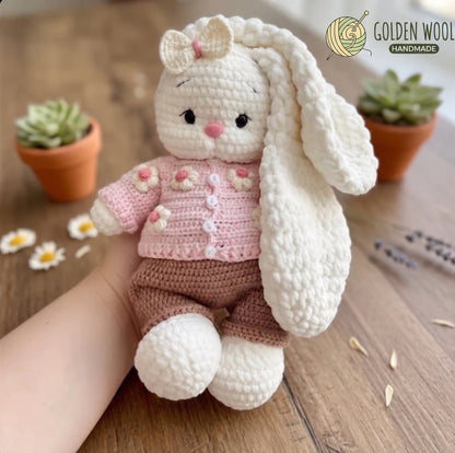 Cherry Bear Duo Crochet Outfit Pattern PDF | 2 Bunny Clothes Patterns - Golden Wool