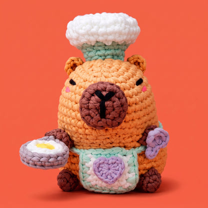 Gus The Chef Capybara Crochet Kit - Golden Wool