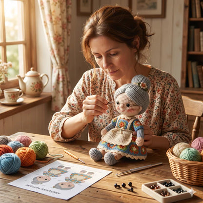 Granny Amigurumi Crochet Pattern – Grandma Doll PDF Tutorial - Golden Wool