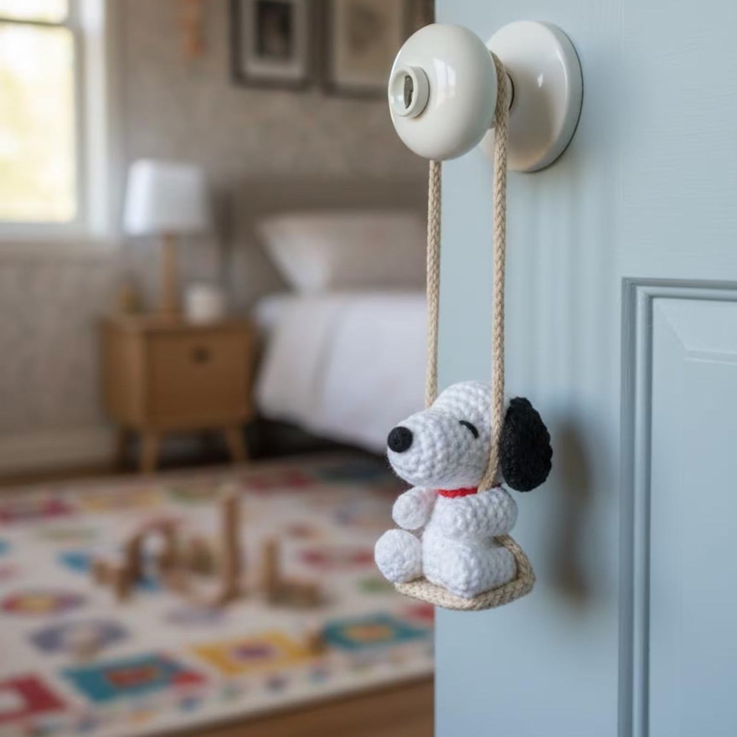 WoolyArtis™ Handcrafted Swinging Puppy Car Mirror Accessory - WoolyArtis