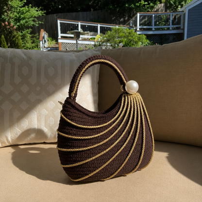 Wavy Handbag Crochet Pattern PDF | Easy Shoulder Bag Pattern with Step-by-Step Video Tutorial | Beginner-Friendly DIY Bag | Instant Download