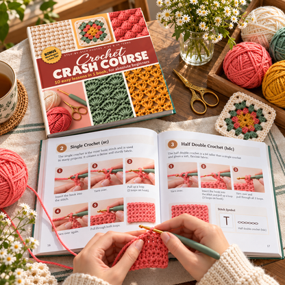Crochet for Beginners Book, Easy Step-by-Step Crochet Guide, 10 Lessons in One Book