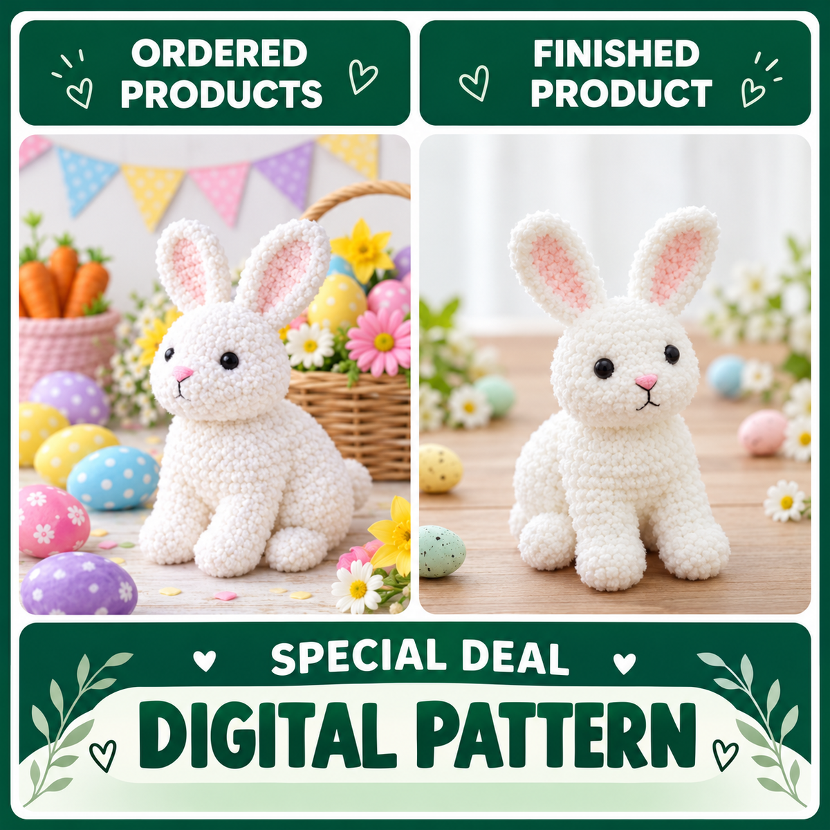 Christmas Puppy Crochet Pattern Bundle PDF, 4 in 1 Dog Amigurumi, Santa Reindeer Gingerbread Snow Puppy, Xmas Ornament Pattern