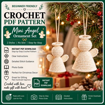 Christmas Puppy Crochet Pattern Bundle PDF, 4 in 1 Dog Amigurumi, Santa Reindeer Gingerbread Snow Puppy, Xmas Ornament Pattern