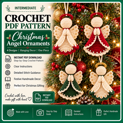 Christmas Angel Crochet Pattern PDF, Amigurumi Ornament