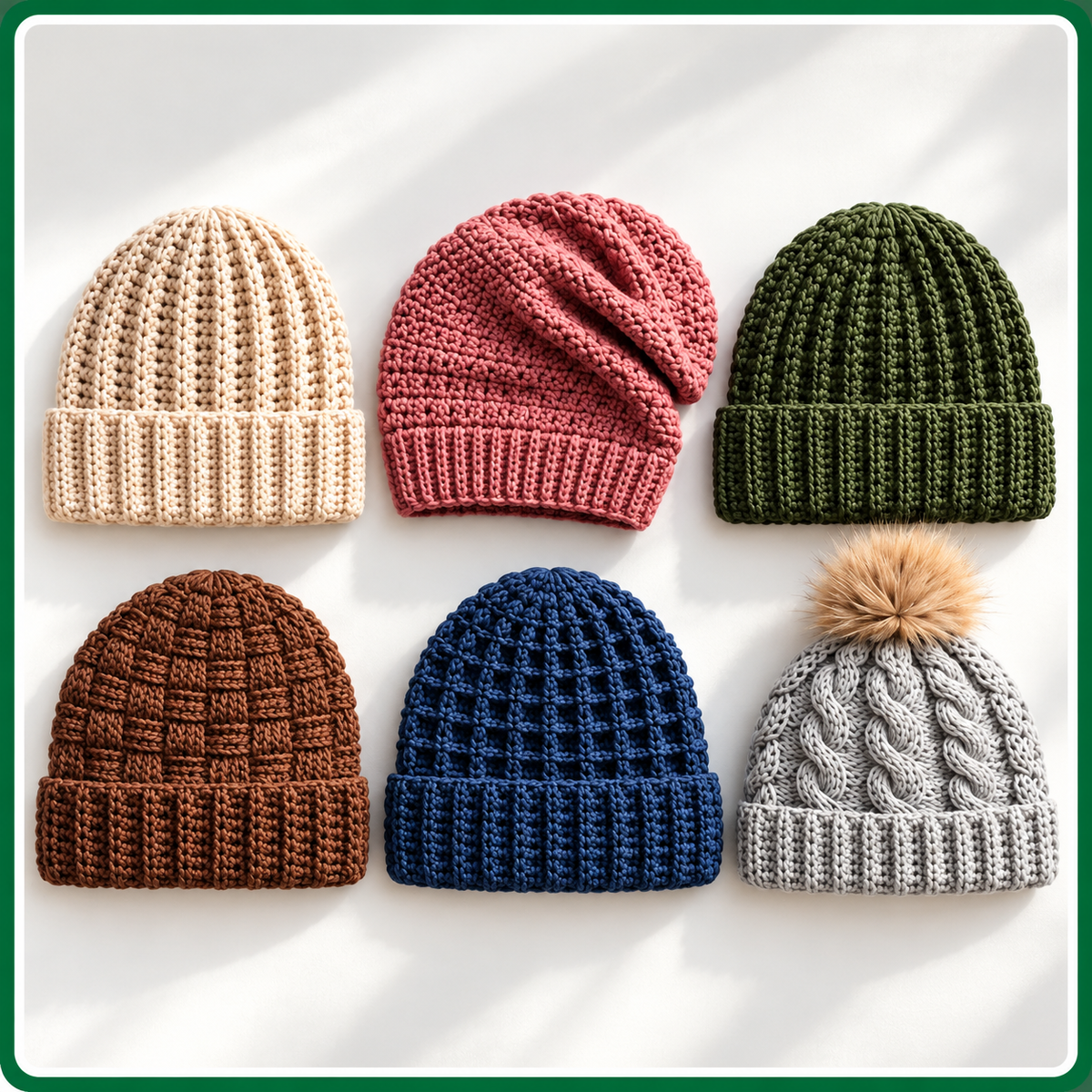 25 Winter Crochet Hat Patterns Bundle PDF, Beanies, Earflap Hats, Nordic Designs