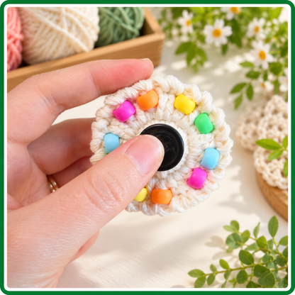 Beaded Fidget Spinner Crochet Pattern PDF, No-Sew Sensory Toy