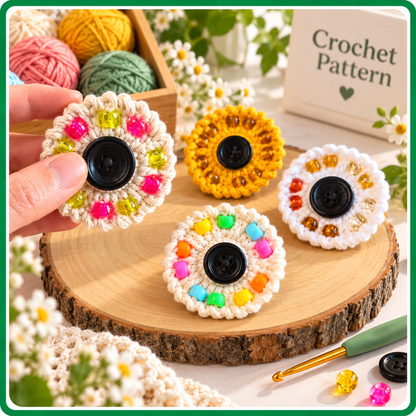 Beaded Fidget Spinner Crochet Pattern PDF, No-Sew Sensory Toy