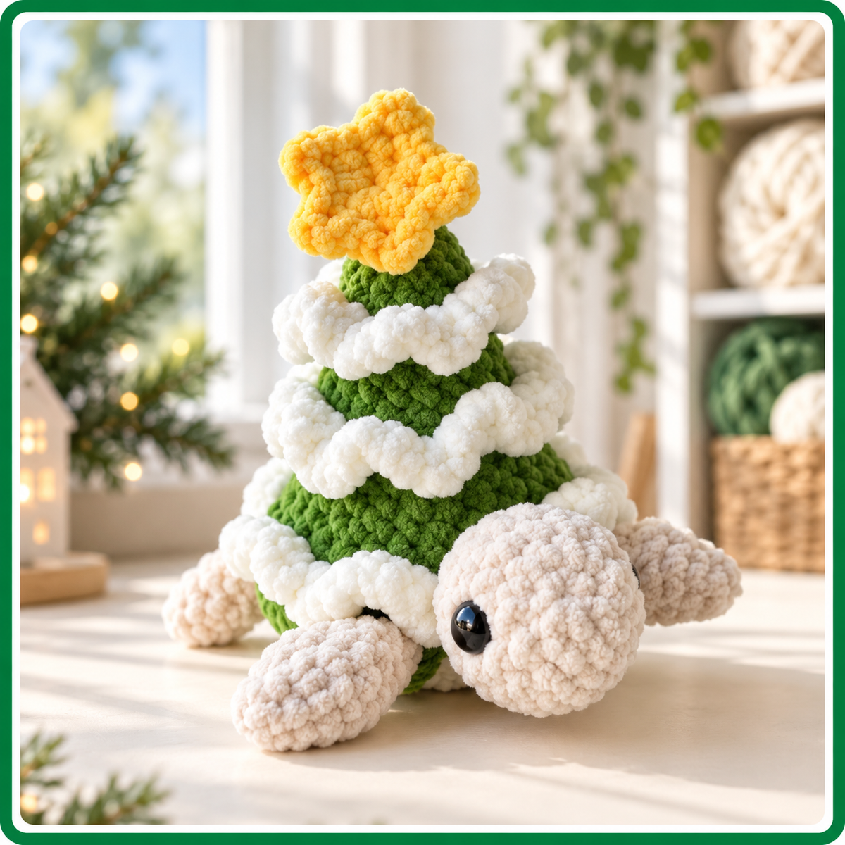 Christmas Turtle Shell Crochet Pattern PDF, Removable Holiday Amigurumi Shell
