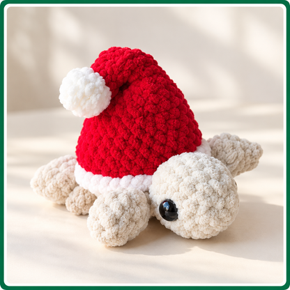 Christmas Turtle Shell Crochet Pattern PDF, Removable Holiday Amigurumi Shell