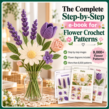 1000+ Flower Crochet Patterns Bundle PDF, Crochet Flower Bouquet, Rose Daisy Sunflower Patterns, Floral Crochet DIY, Digital Download