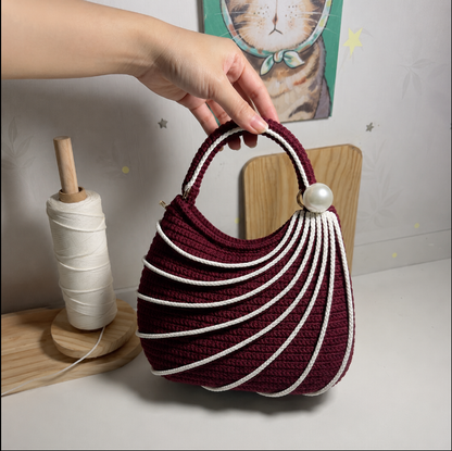 Golden Wool™ | Wavy Handbag Crochet Pattern PDF | Easy Shoulder Bag Pattern with Step-by-Step Video Tutorial | Beginner-Friendly DIY Bag | Instant Download