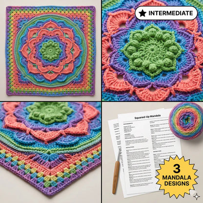 Pattern bundle: Squared UP mandalas - Golden Wool