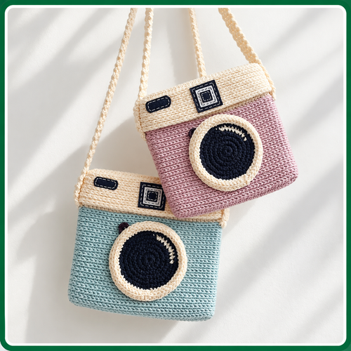 Camera Crochet Bag Pattern PDF – Lomo-Style Mini Crossbody Purse