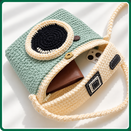 Camera Crochet Bag Pattern PDF – Lomo-Style Mini Crossbody Purse