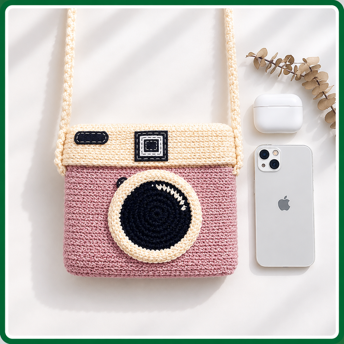 Camera Crochet Bag Pattern PDF – Lomo-Style Mini Crossbody Purse