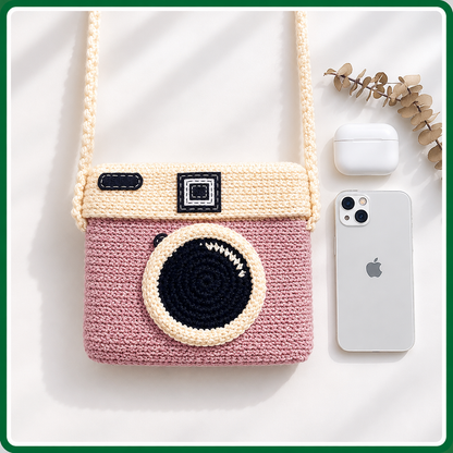 Camera Crochet Bag Pattern PDF – Lomo-Style Mini Crossbody Purse