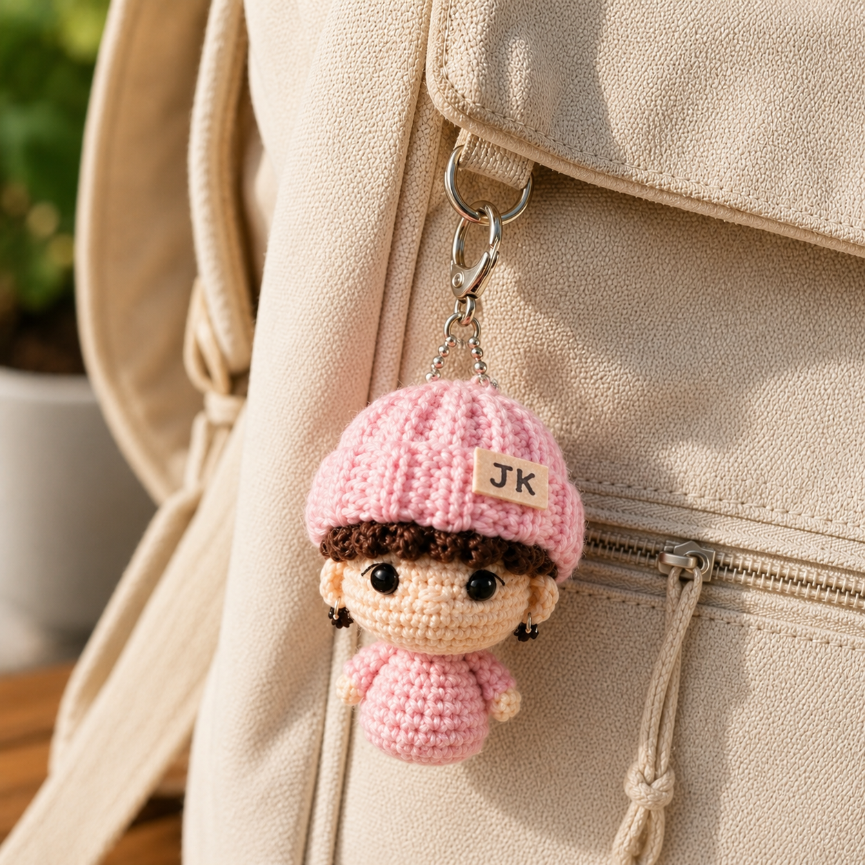Golden Wool™ | Handmade K-Pop Inspired Crochet Doll Keychain Set, Cute Amigurumi Mini Plush Bag Charms, Fan-Made Member Doll Accessories, K-Pop Lover Gift