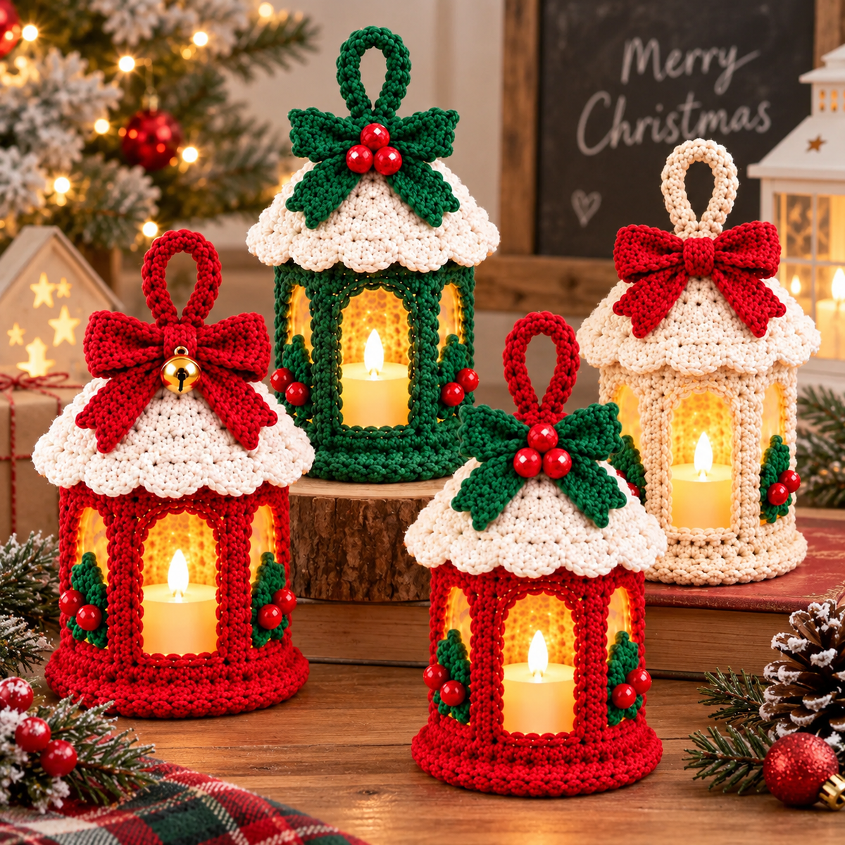 Christmas Lantern Crochet Pattern | Christmas Ornament Crochet | Holiday Lantern Decor | Crochet Christmas PDF | Instant Download