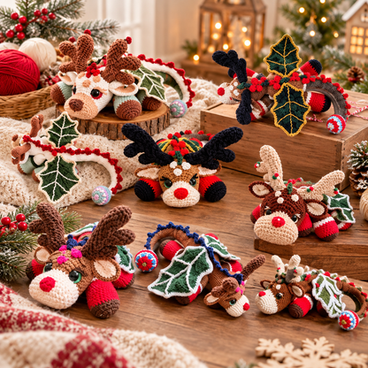 Christmas Reindeer Dragon Crochet Pattern – Holiday Dragon Amigurumi PDF