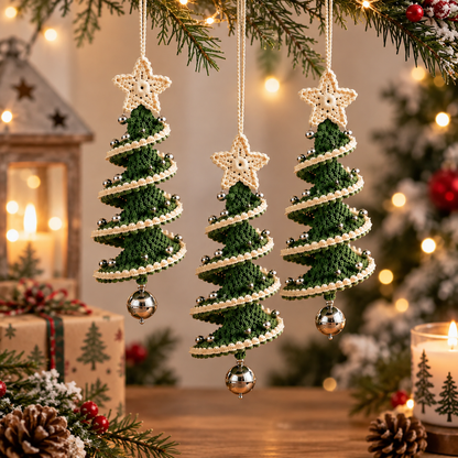 Crochet Christmas Tree Pattern | Spiral Hanging Ornament | Christmas Tree Decor | Holiday Crochet PDF | Instant Download