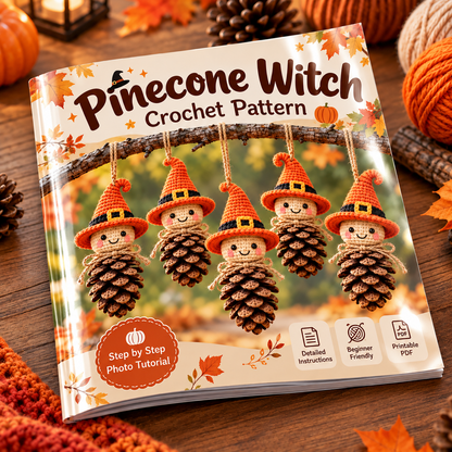 Christmas Crochet Pattern Book – Printed 8" x 8" Glossy Softcover – Snowmen, Santa, Elves, Christmas Trees, Baubles & Pinecone Ornaments
