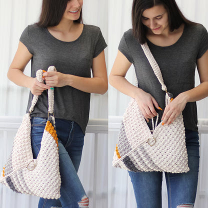 VEGAS Crochet Handbag Pattern PDF | Folded Boho Tote Bag Tutorial | Beginner-Friendly Crochet Purse | Market & Beach Bag | Instant Digital Download
