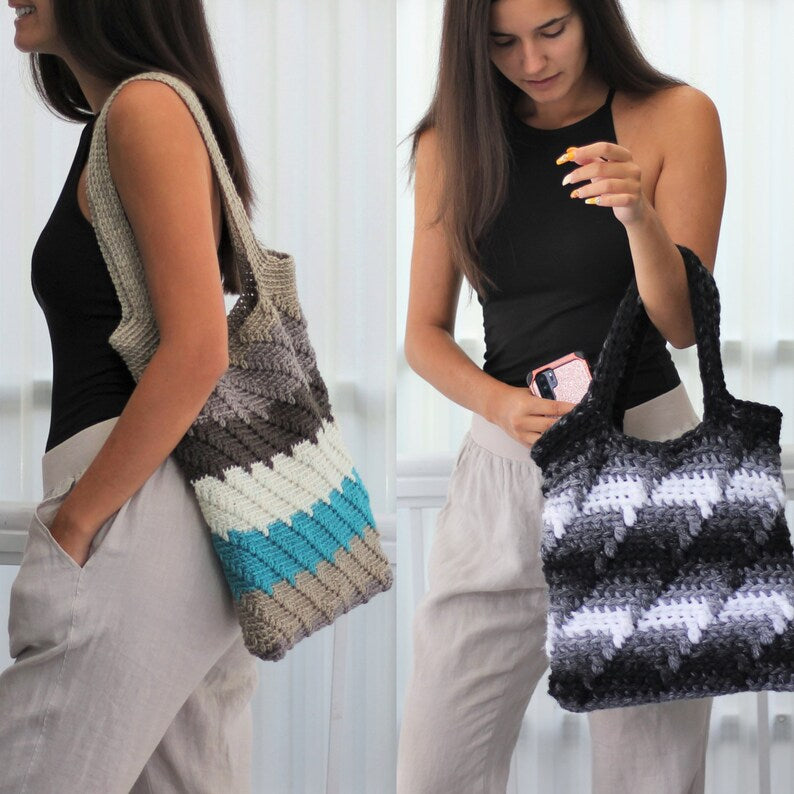 PARIS Urban Handbag Crochet Pattern PDF | Modern Tote Bag Tutorial | Beginner-Friendly Crochet Purse | Boho Market Bag | Instant Digital Download