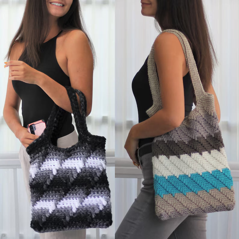 PARIS Urban Handbag Crochet Pattern PDF | Modern Tote Bag Tutorial | Beginner-Friendly Crochet Purse | Boho Market Bag | Instant Digital Download