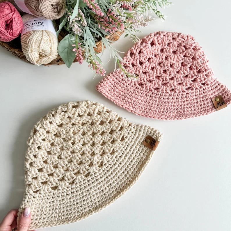 CROCHET PATTERN/ Wallflower Granny Stitch Hat, Crochet Bucket Hat Pattern, Crochet Summer Hat Pattern