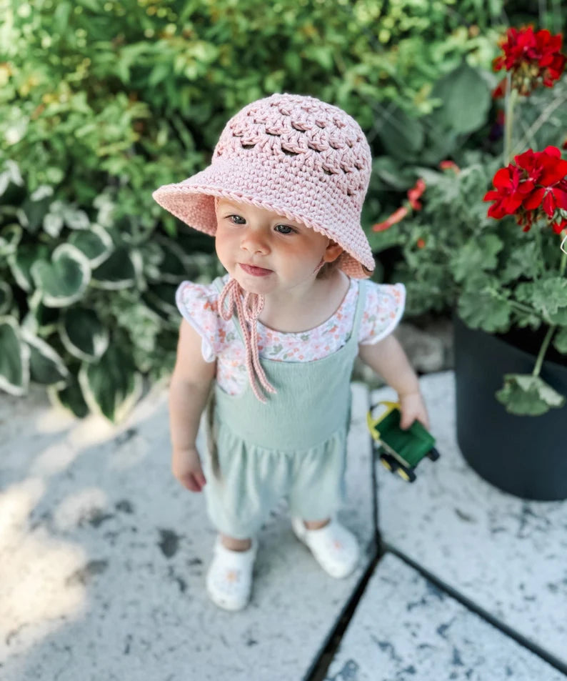 CROCHET PATTERN/ Wallflower Granny Stitch Hat, Crochet Bucket Hat Pattern, Crochet Summer Hat Pattern