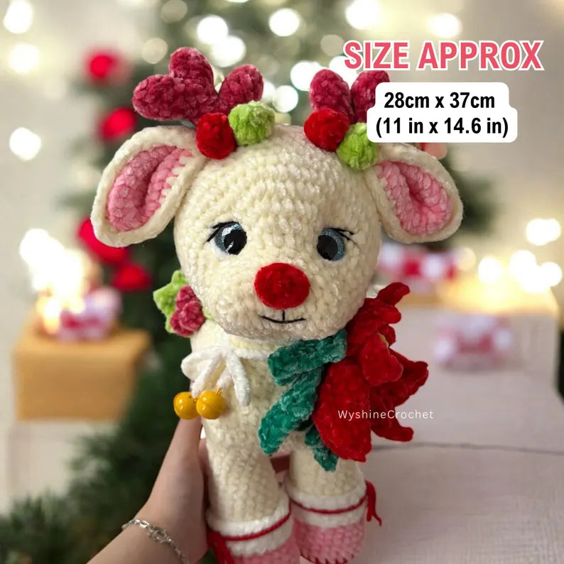 3-in-1 Christmas Reindeer Family Crochet Pattern PDF | Reindeer Amigurumi Bundle | Holiday Plushie Pattern | Christmas Crochet Decor | Instant Download