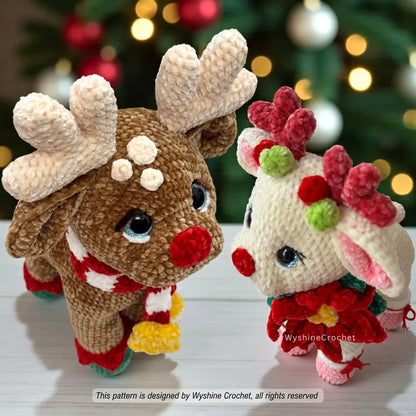 3-in-1 Christmas Reindeer Family Crochet Pattern PDF | Reindeer Amigurumi Bundle | Holiday Plushie Pattern | Christmas Crochet Decor | Instant Download