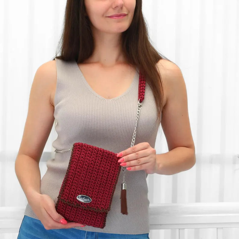 LISBON Crochet Crossbody Phone Purse Pattern PDF | Beginner-Friendly Phone Bag Tutorial | Crochet Phone Holder | Mini Crossbody Bag | Instant Digital Download