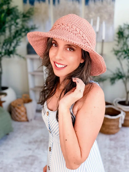 CROCHET PATTERN + VIDEO Wheatfield Sun Hat | Wheat Stitch Brim | 7 Sizes Newborn to Adult | Instant Pdf Download