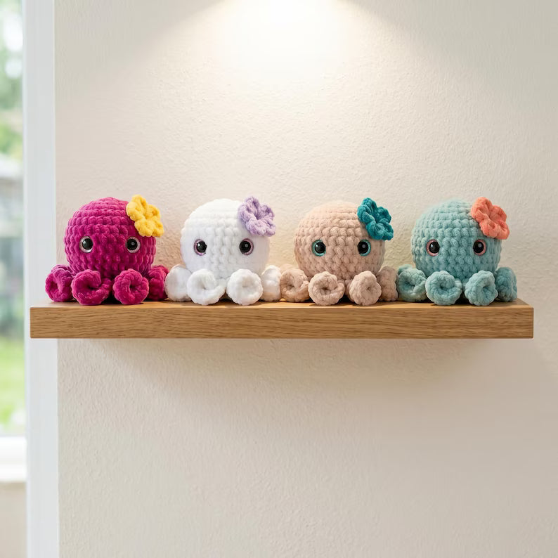 No-Sew Octopus Crochet Pattern PDF – Cute Amigurumi Plush Octopus | Beginner Digital Download with Step-by-Step Video Tutorial