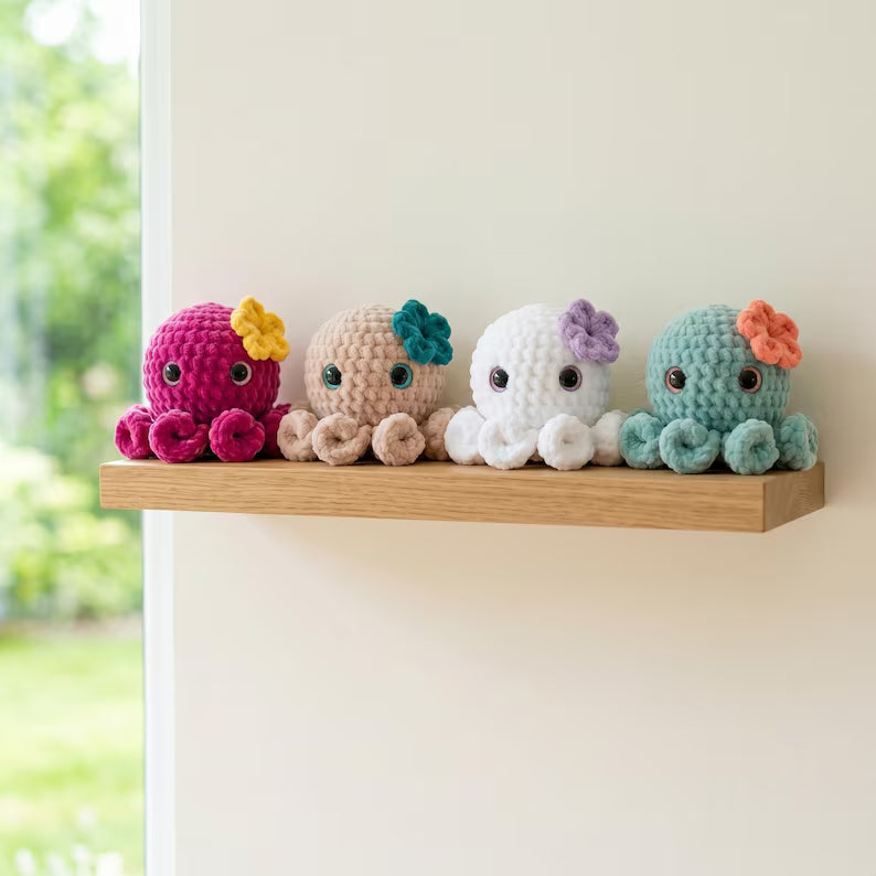 No-Sew Octopus Crochet Pattern PDF – Cute Amigurumi Plush Octopus | Beginner Digital Download with Step-by-Step Video Tutorial