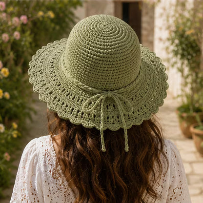 Crochet Sun Hat Pattern PDF – Scalloped Wide Brim Beach Hat | Summer Boho Sun Hat | Instant Digital Download with Video Tutorial