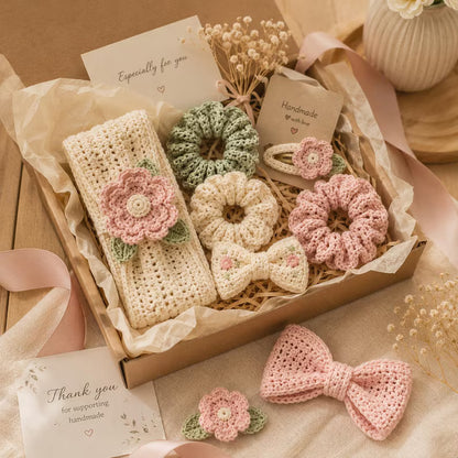 50+ Crochet Hair Accessory Patterns PDF Bundle – Bows, Scrunchies, Flowers, Headbands & Bandanas | Instant Digital Download with Video Tutorial
