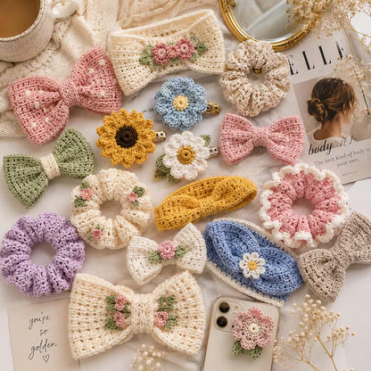 50+ Crochet Hair Accessory Patterns PDF Bundle – Bows, Scrunchies, Flowers, Headbands & Bandanas | Instant Digital Download with Video Tutorial