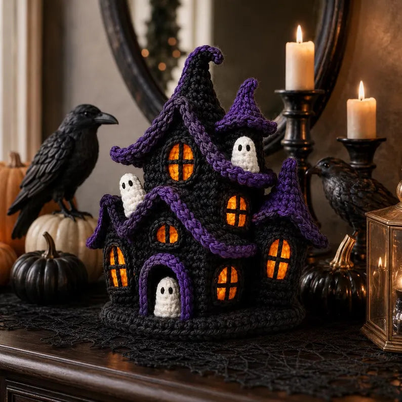 Halloween Haunted House Crochet Pattern PDF | Gothic Witch House Amigurumi | Ghost Crochet Decor | Spooky Halloween Decoration | Digital Download