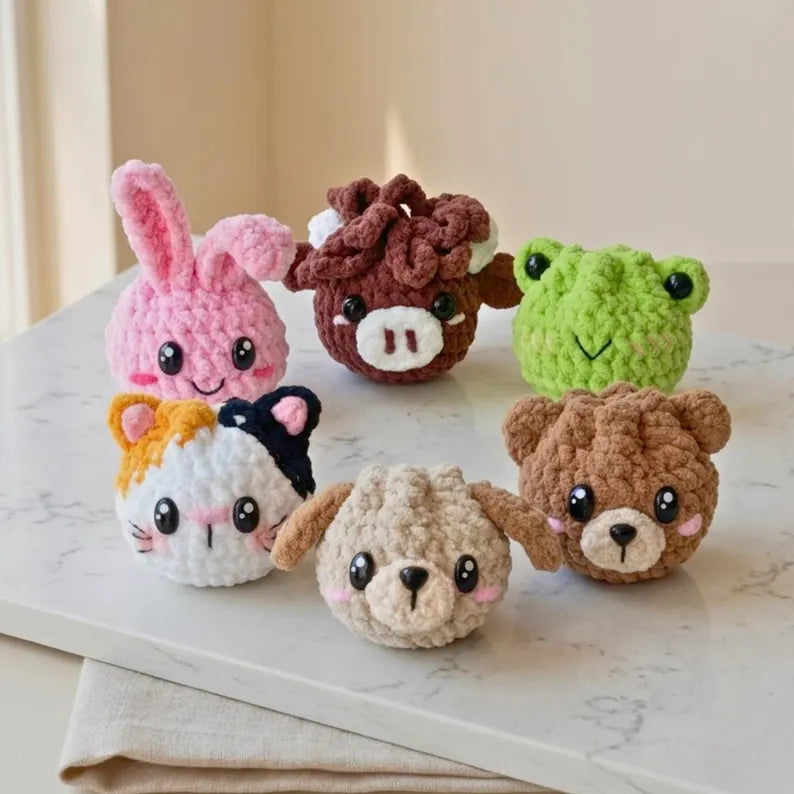 7-in-1  Dumplings & Steamer Crochet Pattern PDF – 7 Cute No-Sew Animal Dumplings | Beginner Digital Download with Step-by-Step Video Tutorial