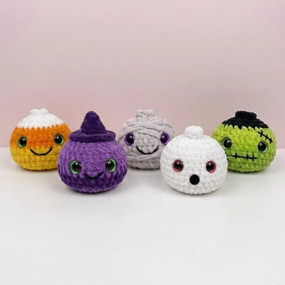 5-in-1 Halloween Dumpling & Steamer Crochet Pattern PDF – 5 Cute No-Sew Amigurumi Plushies | Beginner Digital Download with Step-by-Step Video Tutorial