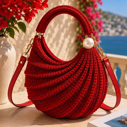 Golden Wool™ |Wave Pattern Crochet Handbag PDF Pattern | Elegant Crochet Purse Tutorial | Step-by-Step Photo Guide + Detailed Video Tutorial | Instant Digital Download